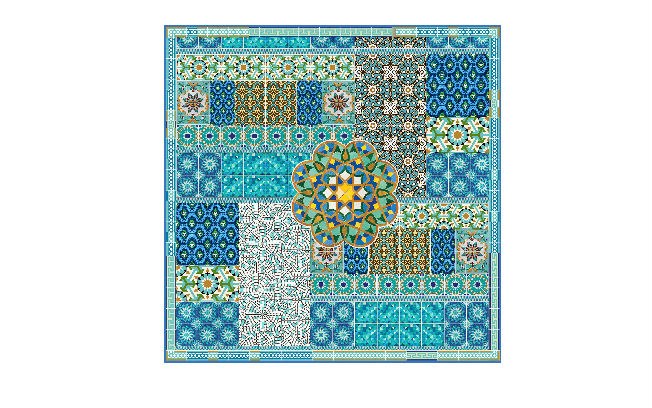 Ideal para colorir as refeições, a toalha de mesa Azulejo Português (1,4 x 2,5 m) está com um preço ótimo: de R$ 240 por R$ 168, SAO Casa