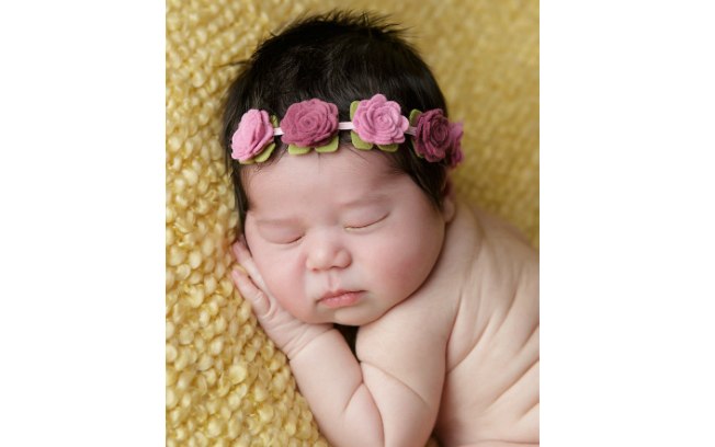 Para bebês, várias flores podem servir como enfeite. De Etsy