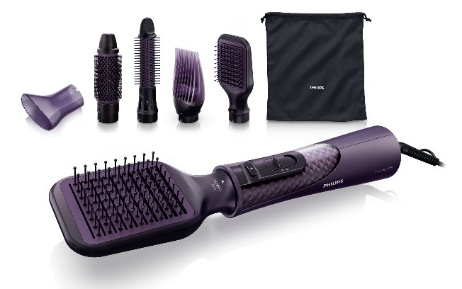 A Philips Multi Hair é uma escova a ar com cinco acessórios distintos para secar e modelar os cabelos. Preço sugerido de R$ 359,00