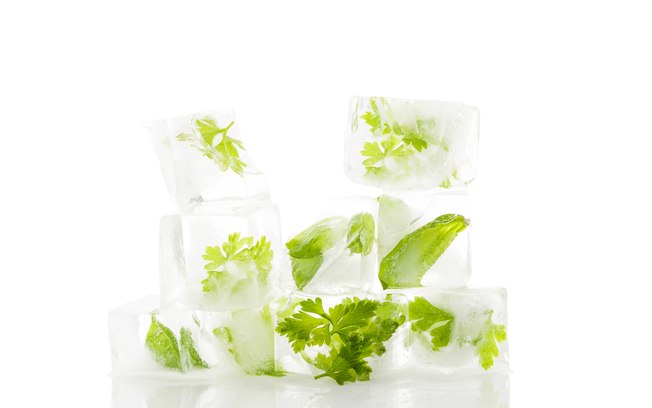 Cubos de gelo temperados também são uma forma de aproveitar melhor as ervas frescas