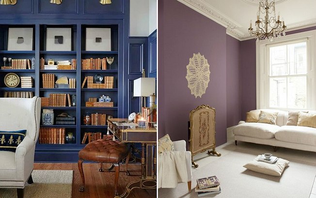 Tons mais escuros de azul e roxo, segundo a especialista, dão um ar de mistério e sofisticação ao cômodo